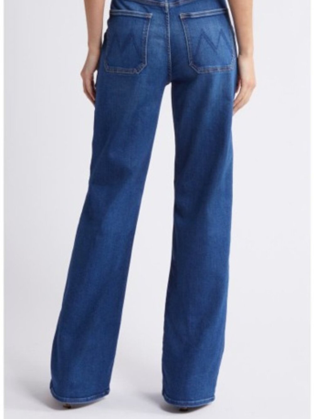 MOTHER Patch Maven Heel Wide Leg Jean 31 NWT Coastal Colors Faded Stretch Denim - Picture 6 of 16